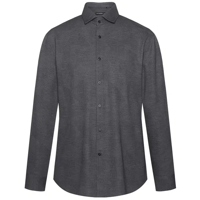 利郎 商务休闲满印尖领质感百搭通勤保暖冬季长袖衬衫 男款