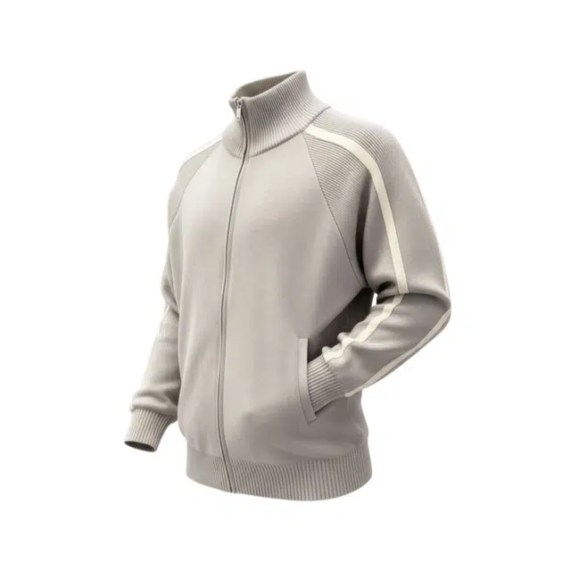 半空山 美式复古高街纯色织带拼接简约慵懒风高针高密高级质感小立领潮流时尚百搭宽松舒适通勤日常开衫针织衫 男女同款