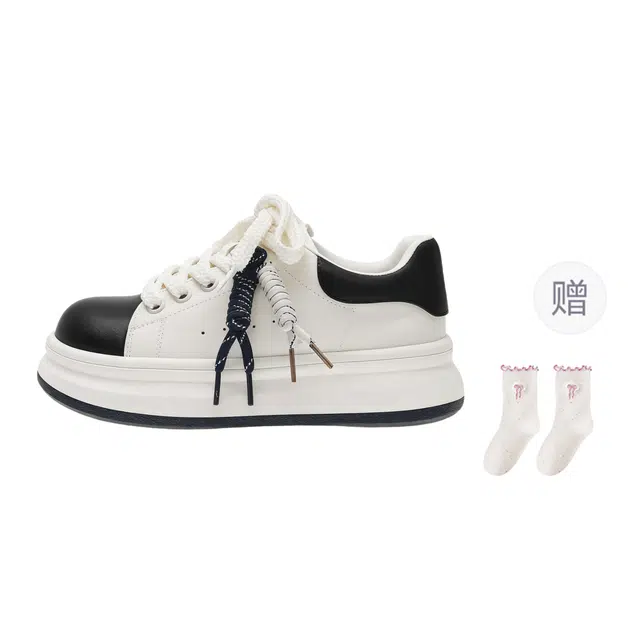 乐乐鱼 运动休闲厚底日常舒适百搭潮流 包裹性耐磨 低帮 板鞋 女