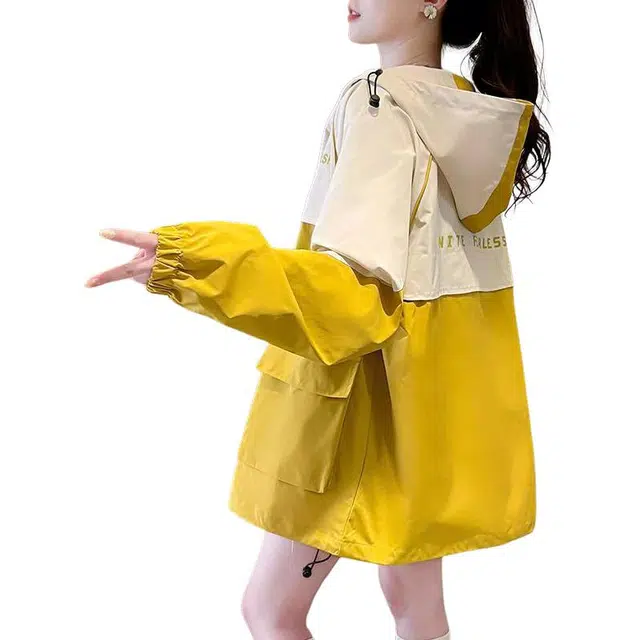 邦固依品 炸街网红外套女春秋款韩版宽松设计感拼色工装冲.锋衣风衣 女款