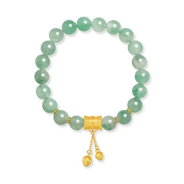 翠雅金楼 新中式六字箴言两世欢转运珠手饰 国风好运连连事业顺遂上岸 时尚优雅日常通勤约会百搭高级感#好运 非洲翠 石英岩玉手串 女款