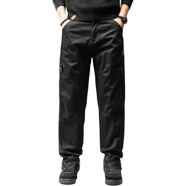 贵色 美式运动风高端解构设计感褶皱拼接直筒百搭免烫裤休闲裤 男女同款