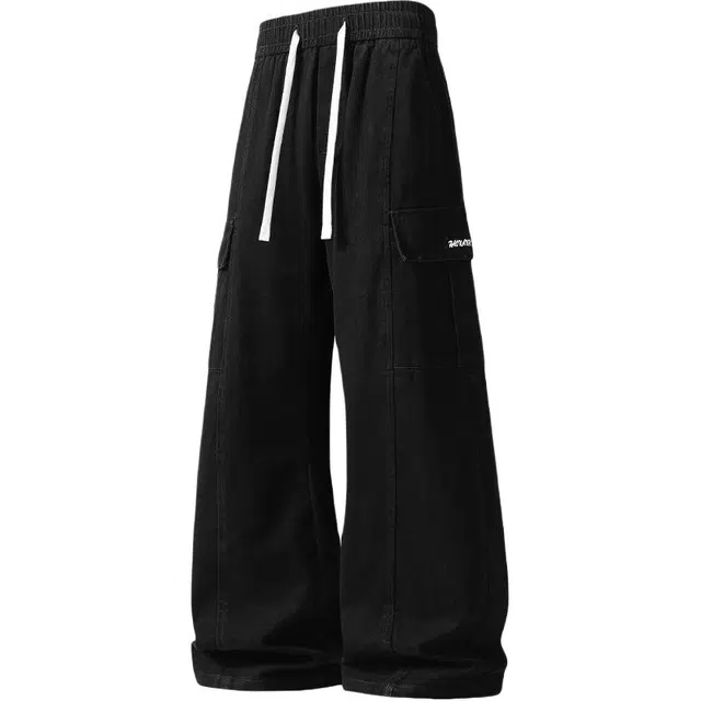 颂希尔 美式工装夏季高街潮牌水洗宽松舒适百搭简约垂感直筒裤阔腿长裤休闲裤 男女同款