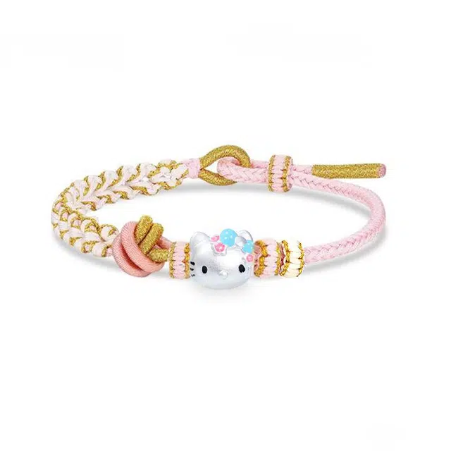 【999纯银*纳福小猫】 郁馨 可爱俏皮温柔少女感手工编织轻奢氛围感 素雅单圈百搭通勤日常可调节显白小众#好运 足银 手绳 女款