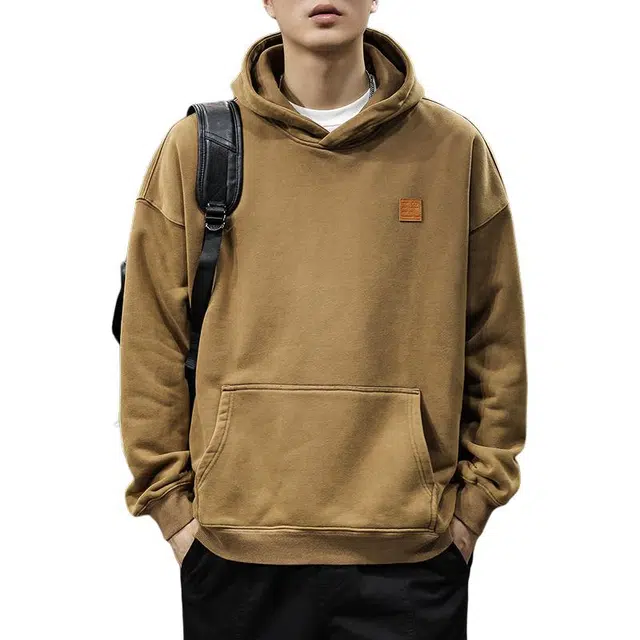 前进牛 美式潮牌连帽套头宽松做旧休闲百搭长袖卫衣 男款