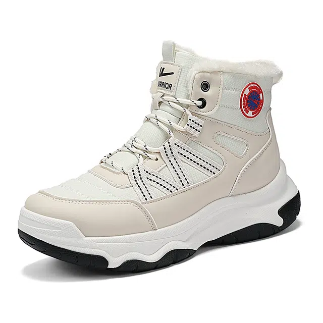 Warrior High Top Snow Boots Beige White