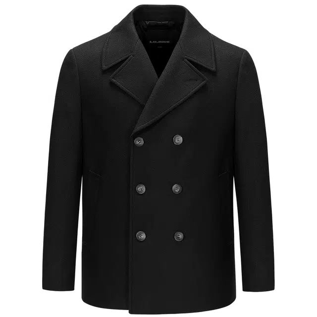 利郎 都市休闲绵羊毛保暖双排扣大翻领潮流百搭冬季大衣 男款