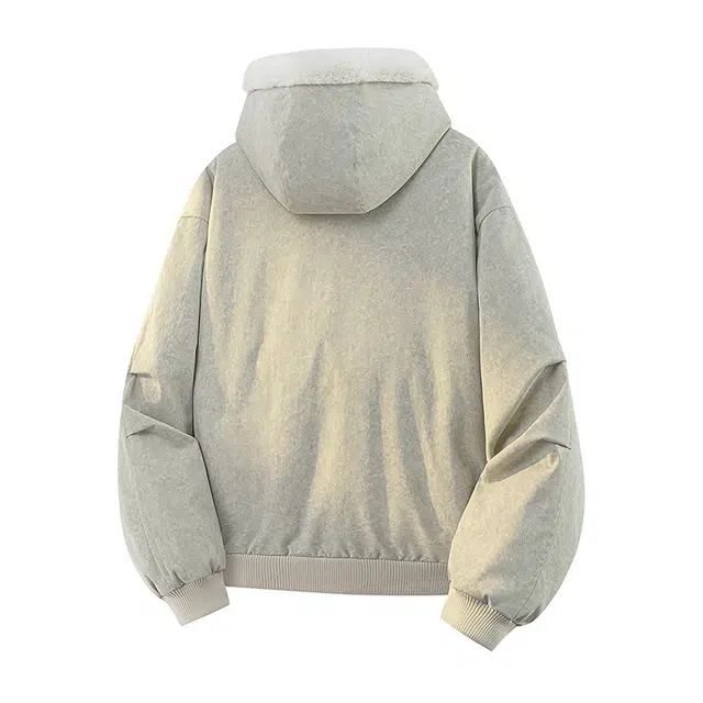 左岸 美式高街座山雕棉衣上衣冬季仿兔毛棉袄外套情侣款加绒加厚防风保暖连帽夹克棉服 男女同款