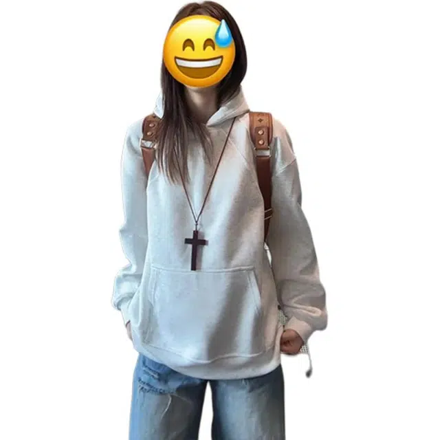 单爵 斜纹拼接廓形上衣男秋季美式复古情侣装连帽卫衣 男女同款