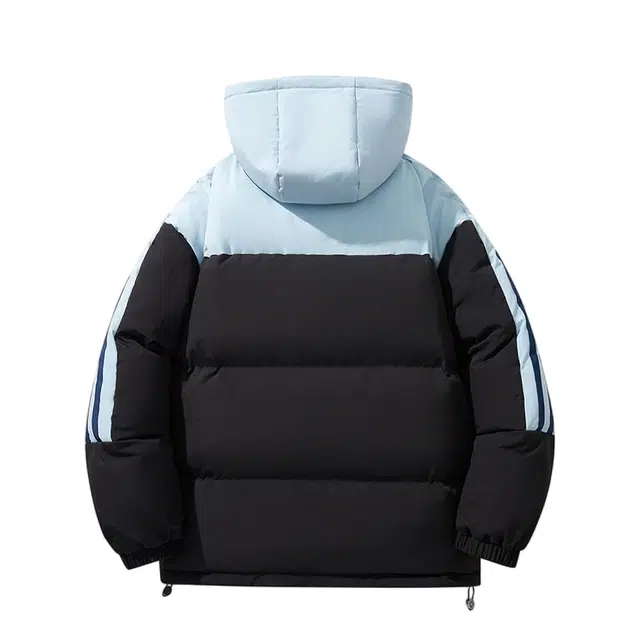 棉基因 冬季撞色拼接侧边条纹优质棉棒球服保暖高个小个子日系男简约潮流夹棉袄子美式高街工装风青少年职场通勤学院风棉衣外套 男女同款