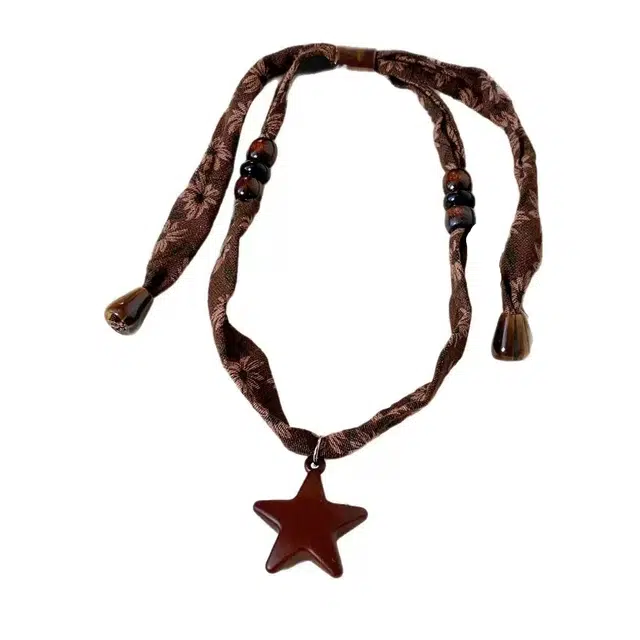 尚先生 木珠串珠星星吊坠时尚 树脂 项链 男女同款情侣款