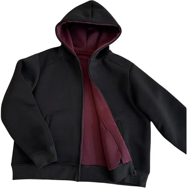 单爵 美式潮牌里外撞色开衫设计外套拉链宽松舒适百搭休闲潮流连帽卫衣夹克 男女同款