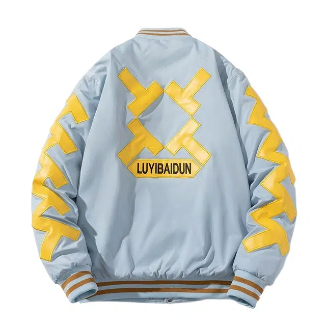 沐诚阳译 美式冬季棒球潮牌潮流宽松男高街棉服飞行员加厚棉衣休闲外套夹克 男款