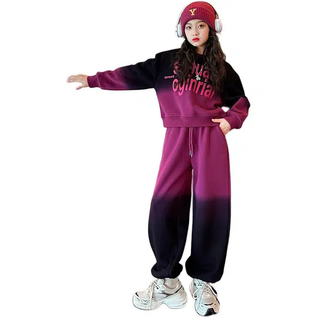 黑恐龙休闲运动套装 吊染渐变