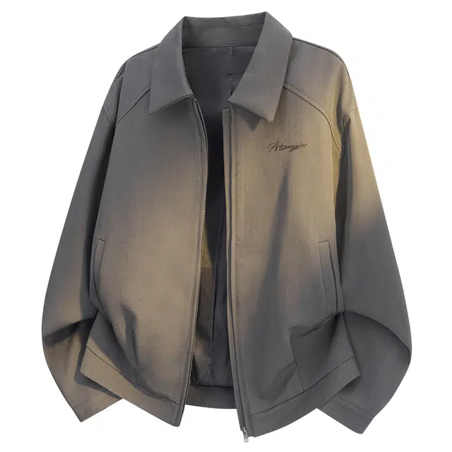 颂希尔 高级感痞帅短款美式复古翻领行政长袖夹克外套 男女同款