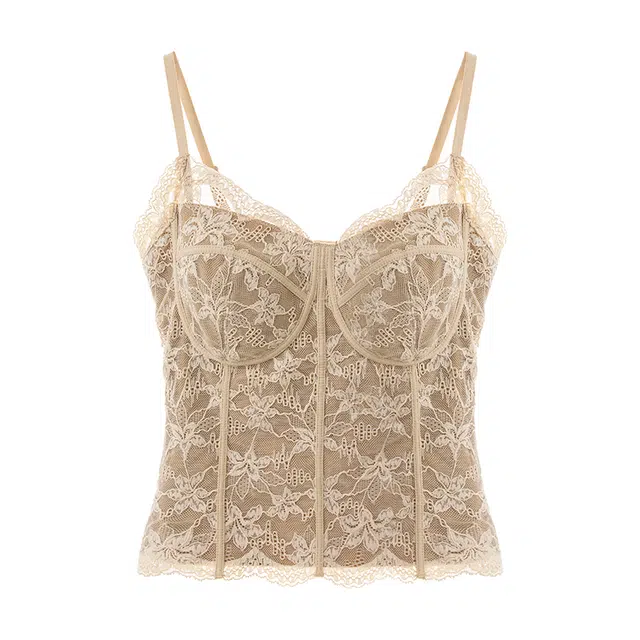 内在密码 秋冬加绒保暖上衣带胸垫蕾丝背心女抹胸内搭显瘦内衣一体打底吊带 女款