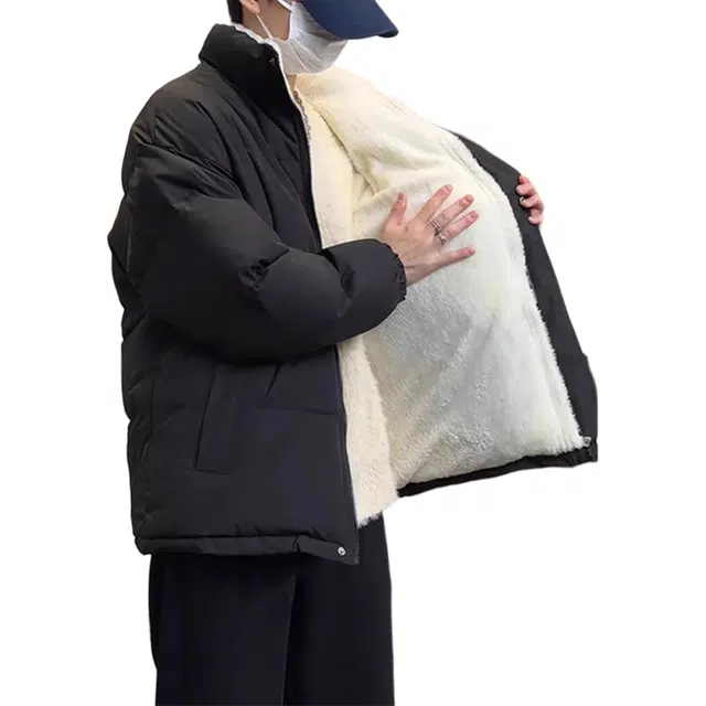 单爵 加绒加厚羊羔毛一体绒棉衣外套棉服 男女同款