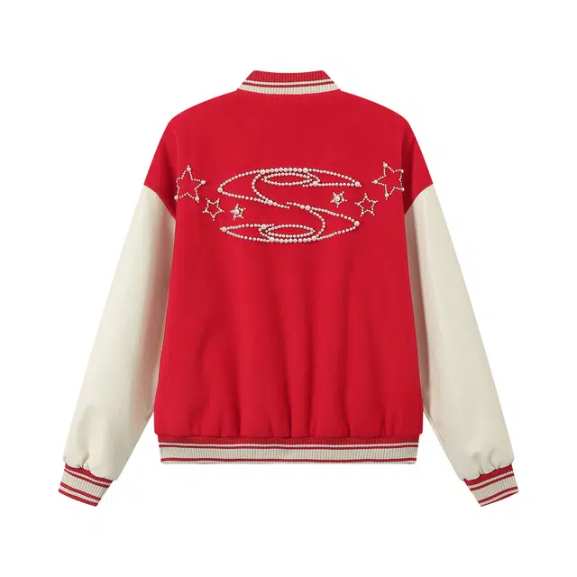 江南先生 流浪者之歌 重工钉珠图案撞色棒球服秋时尚宽松百搭校园户外休闲外套夹克 男女同款