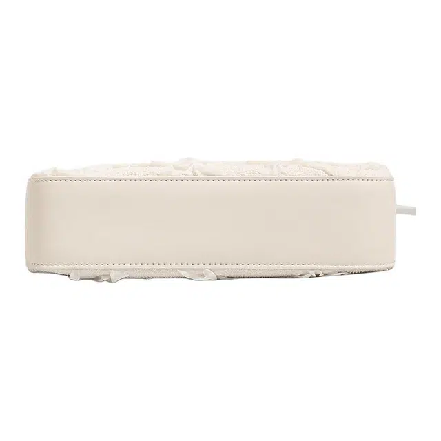 恒源祥 小清新百搭经典简约印花时尚 超纤合成革 单肩包 常规 女款 米白色