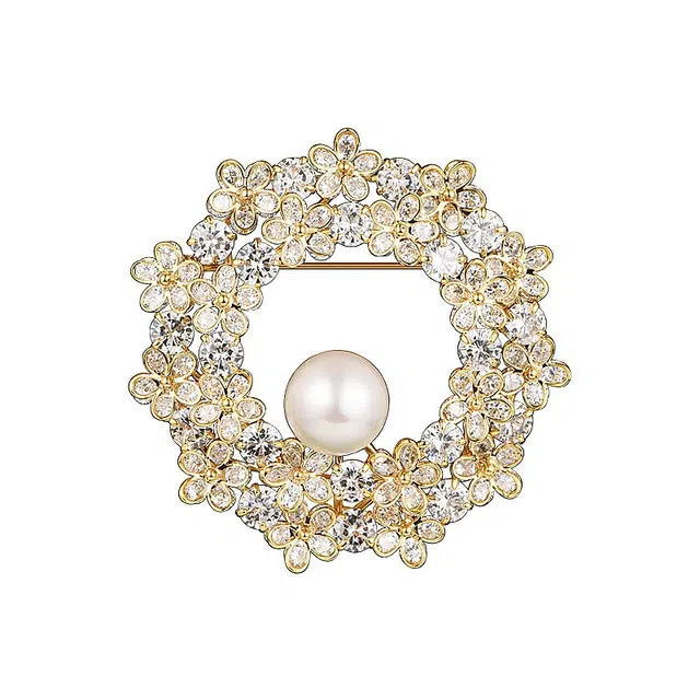 兰盈 时尚百搭 简约设计 轻奢小众胸花 奥地利水晶 胸针 男女同款情侣款