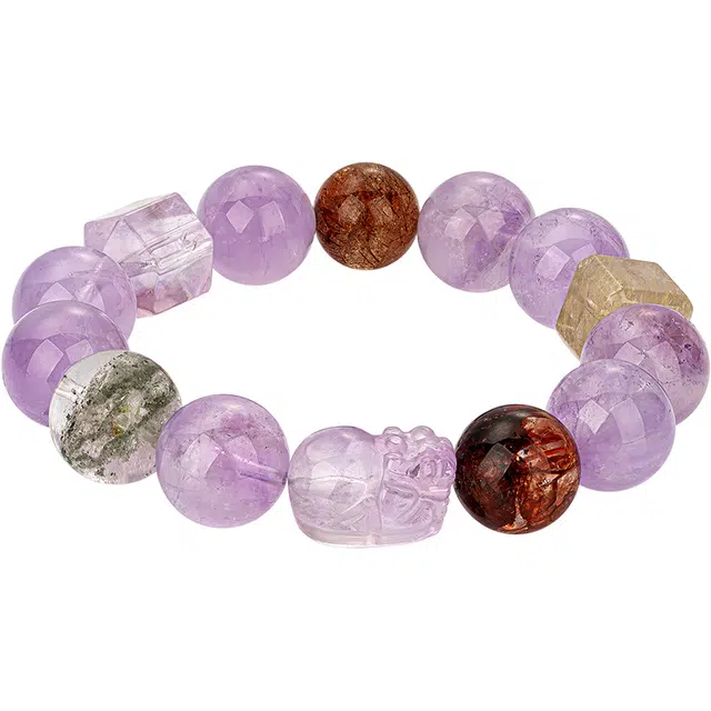 老庙 多宝 森系甜美 轻奢时尚高级感显气质 高级感 日常通勤百搭天然 紫水晶 手串 女款