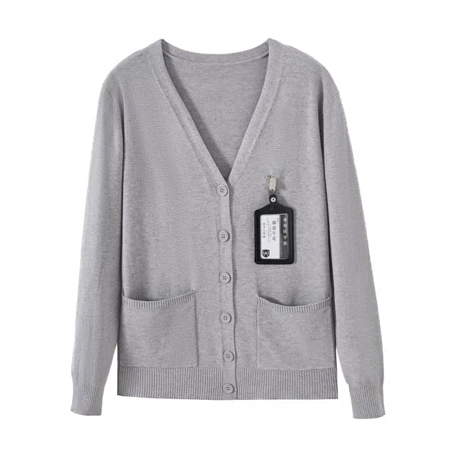 花山家的猫 日系秋冬可爱学院风纯欲甜美日常针织长袖开衫胸牌衬衫条纹领结格子百褶裙制服 女款