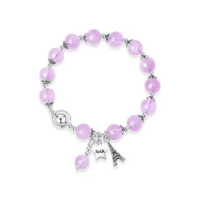 【学业上岸前途似锦】幸运紫 东方佳人 传承老牌浪漫紫晶九紫离火纯银转运手链轻奢高级感绝美仙气闪耀首饰银饰珠宝礼盒 紫水晶 手串 女款