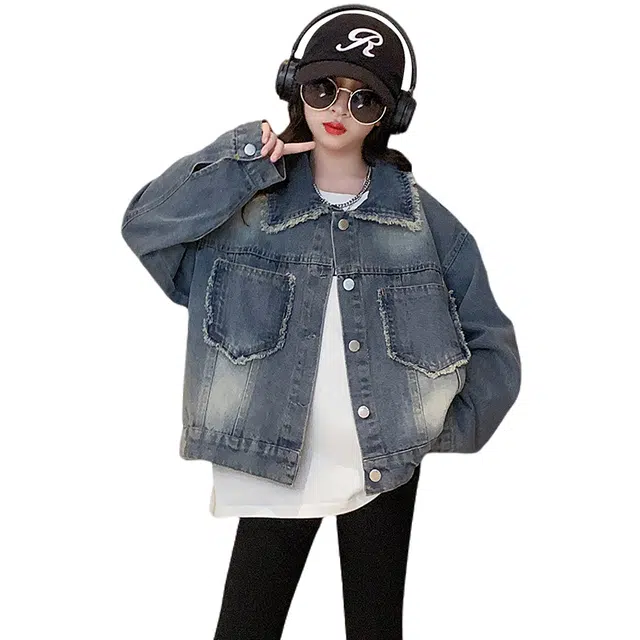 黑恐龙棒球服 加绒加厚连帽秋装中大童冬季牛仔上衣