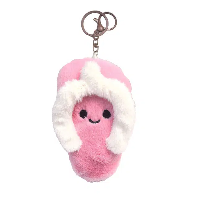 祎步康 可爱吱吱叫拖鞋创意治愈系玩偶公仔人字拖包包挂饰 毛绒 挂件 男女同款情侣款