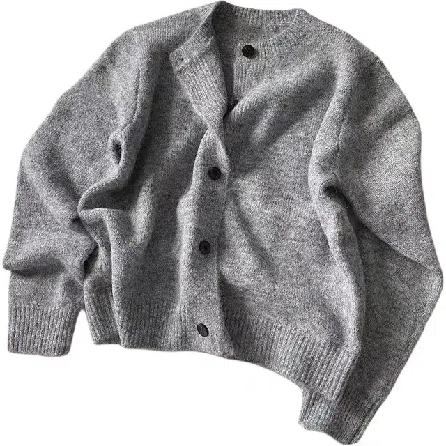 蛊惑 美式潮牌休闲复古慵懒风开衫男秋季宽松情侣百搭韩系氛围感外套针织衫 男女同款