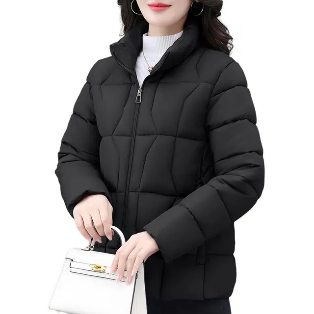 左岸 美式复古经典时尚纯色潮流保暖加厚棉衣派克服面包服夹克款山系户外日常秋冬通勤休闲百搭外套棉袄宽松显瘦防风抗寒立领棉服 女款