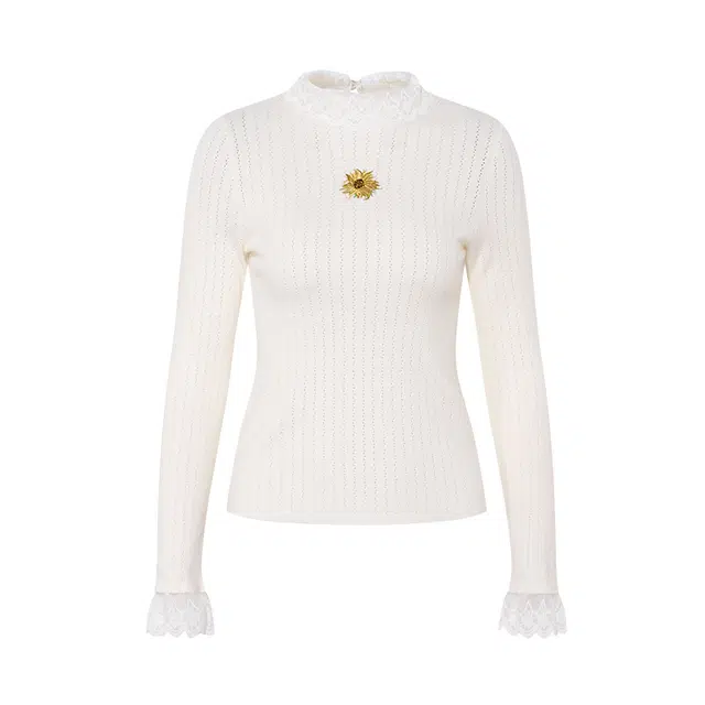 两三事 百搭时尚潮流舒适长袖针织衫 女款