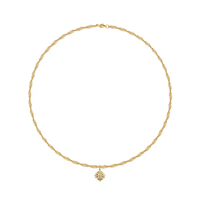 暖瞳 十字花 轻奢小众鸢尾花高级感潮 莫桑钻 项链 男款