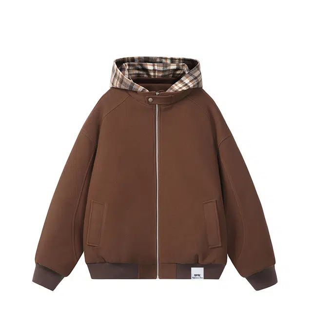 【dme】 秋冬可拆卸连帽时尚宽松夹棉夹克复古美式无性别学院风棉服 男女同款