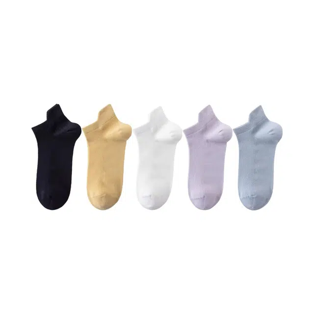 皇室品轩 袜子女夏季薄款纯棉短筒袜抗起球网眼透气吸汗提耳护踝不掉跟 短袜 女款