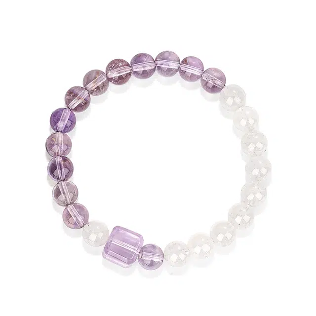 【浪漫共生】 老庙 圆珠 森系甜美 轻奢时尚高级感显气质  日常通勤百搭#好运天然 多色水晶 手串 女款