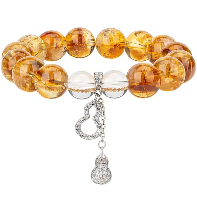 老庙 葫芦 时来运转八方来财 小众寓意好转运#好运 礼盒装天然 黄水晶 手串 男女同款情侣款