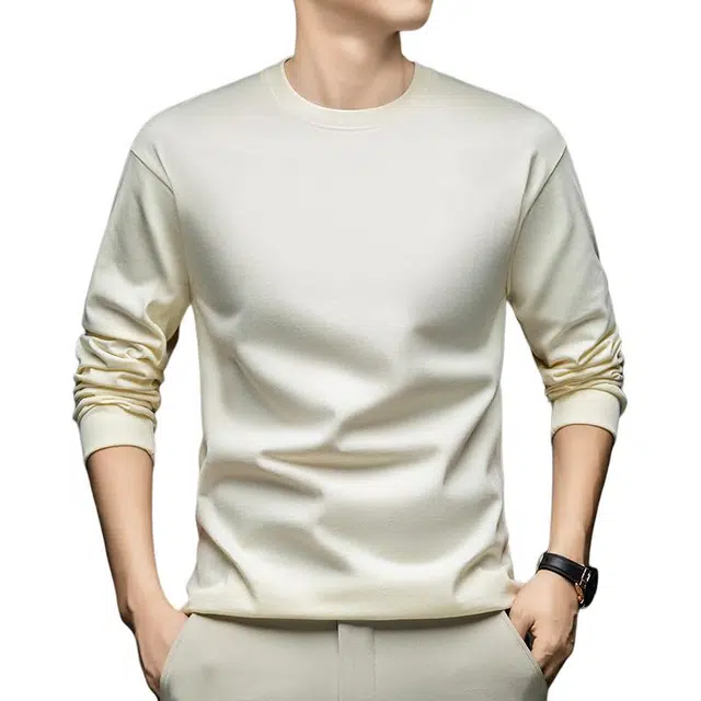 卡丹狄诺 秋季长袖百搭圆领亲肤舒适纯色户外运动休闲纯棉卫衣 男款