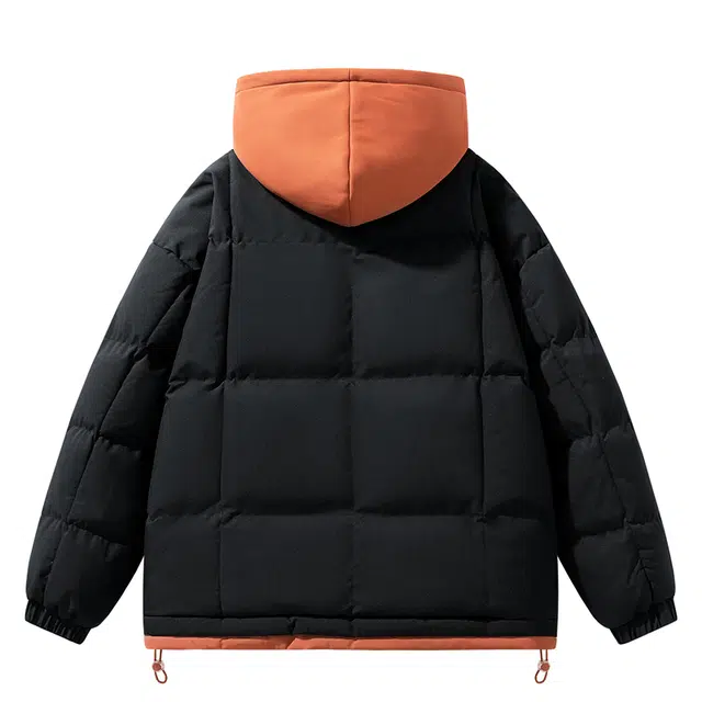 棉基因 冬季美拉德假两件撞色连帽优质棉棒球服保暖高个小个子日系男简约潮流夹棉袄子美式高街青少年职场通勤学院风棉衣外套 男女同款