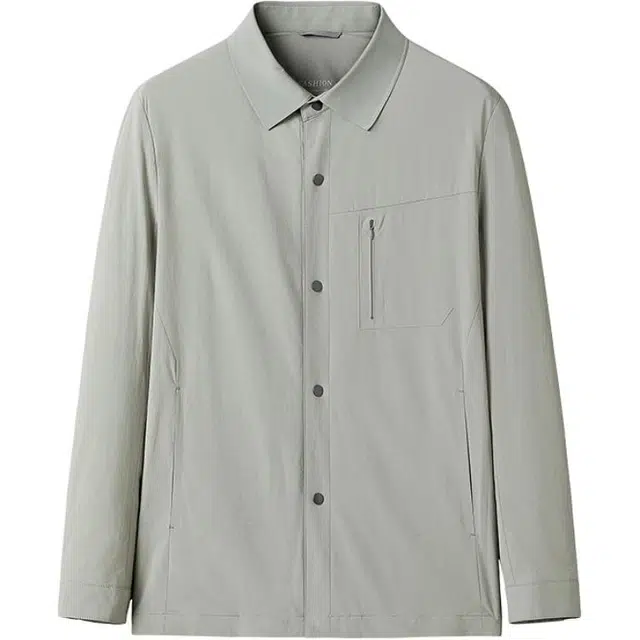 李生制造 造通勤系列弹力半内衬无痕压胶抗皱免烫夹克衬衫 男款