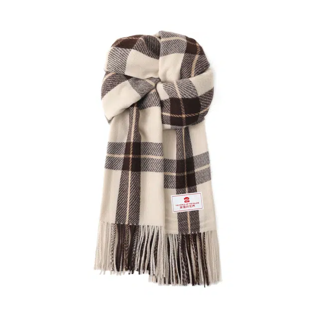 宫里的世界 经典格百搭流苏 聚酯纤维 绒线围巾 男女同款情侣款