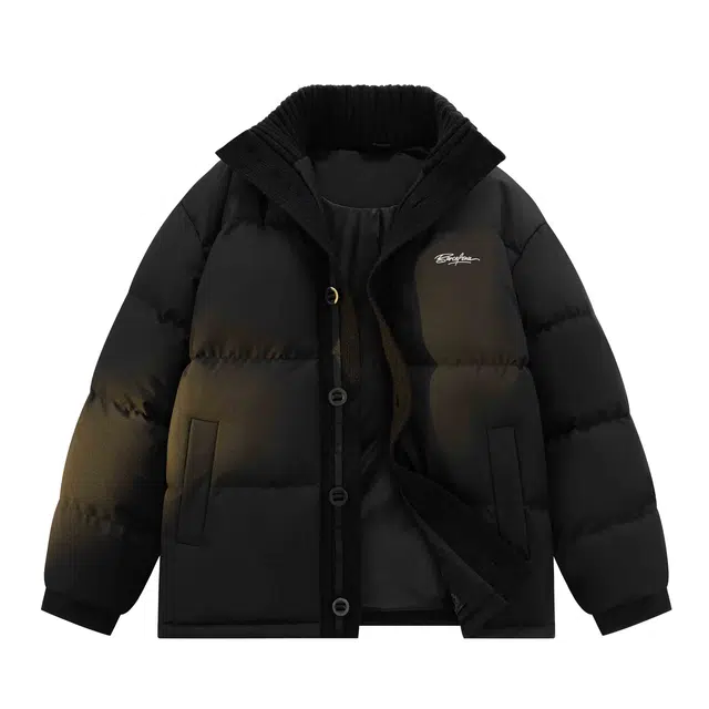 巴塞罗那足球俱乐部 美式高街字母基础款立领百搭休闲宽松保暖加厚长袖棉服 男女同款