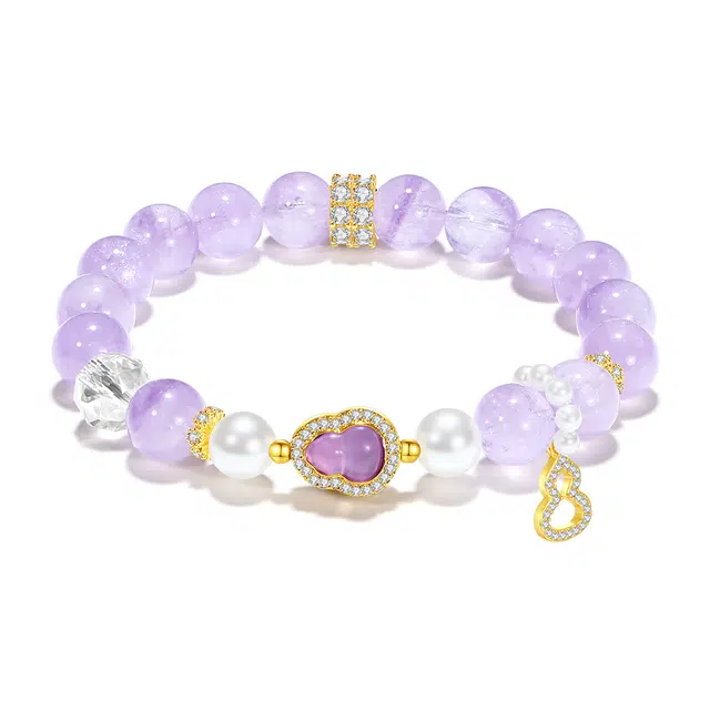 【普陀山官方已过香】 普陀山文创 甜美气质梦幻九紫离火运福禄双全转运纳福前程似锦精致显白高级感#好运 紫水晶 手串 男女同款情侣款