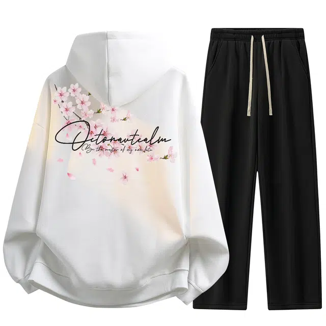 海底小纵队 美式高街字母印花百搭宽松休闲运动套装 男女同款