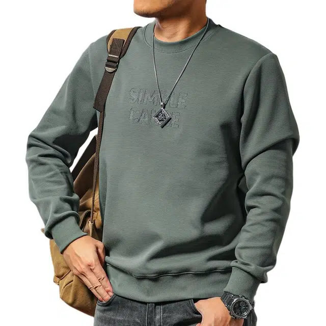 季言 字母刺绣简约百搭长袖卫衣 男款