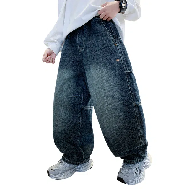 泰迪珍藏牛仔裤 男童春秋款中大儿童春装直筒裤子男孩春季休闲裤潮