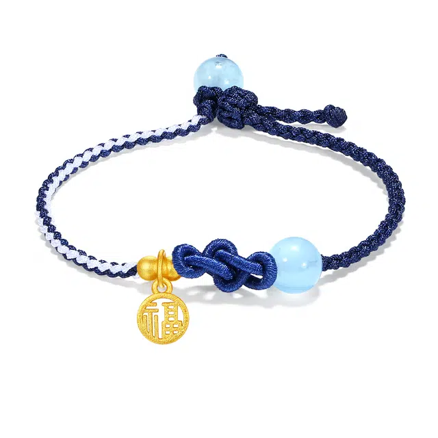【普陀山官方已过香】 普陀山文创 福牌水逆退散吉祥如意转运珠复古福气满满平安喜乐编织绳通勤百搭#好运 铜合金 手链 男女同款情侣款