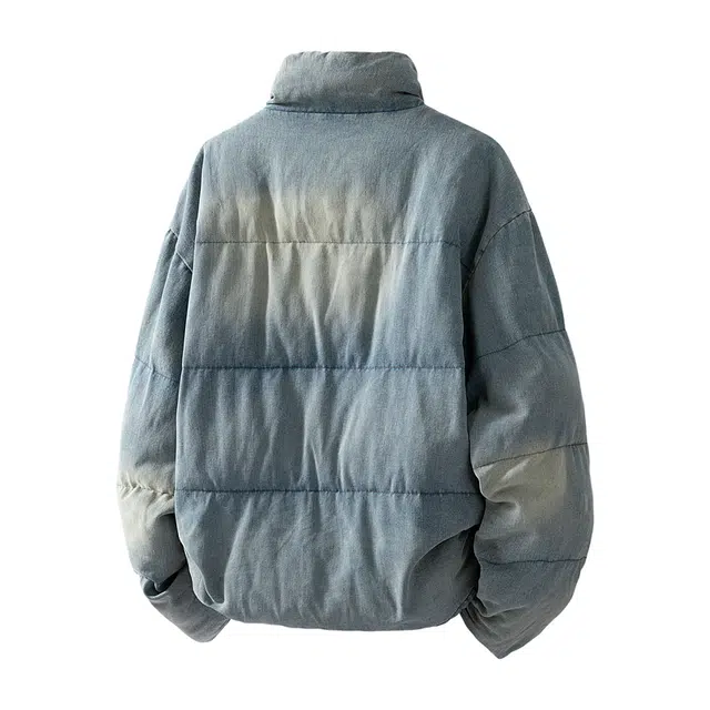 棉基因 冬季渐变水洗做旧优质棉棒球服保暖高个小个子日系男简约潮流夹棉袄子美式高街工装风青少年职场通勤学院风棉衣外套 男女同款