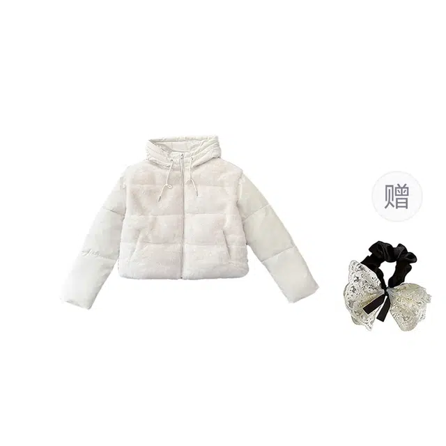 涂诗菲 韩版纯色时尚休闲拼接舒适潮流小众通勤设计感气质长袖外套棉服 女款