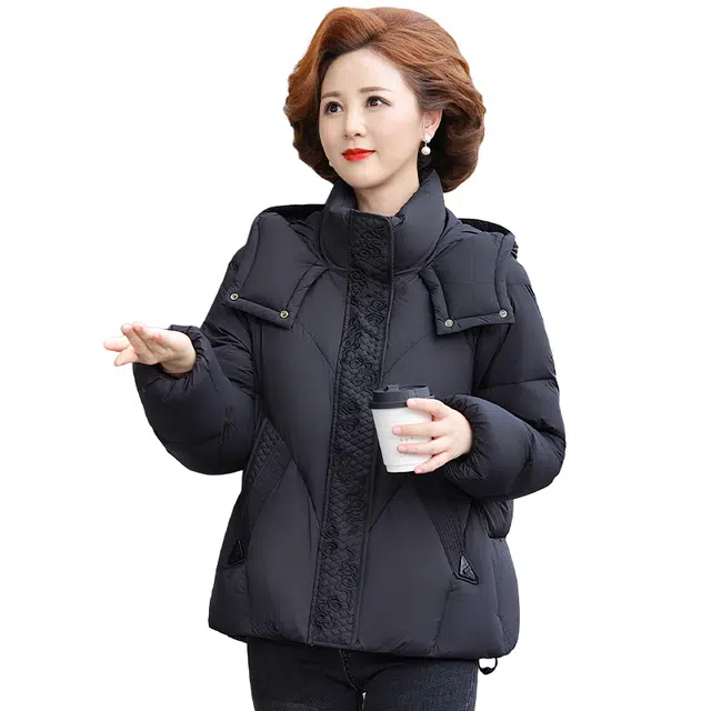 雅鹿 中老年短款立领加厚保暖百搭洋气妈妈装外套羽绒服 女款